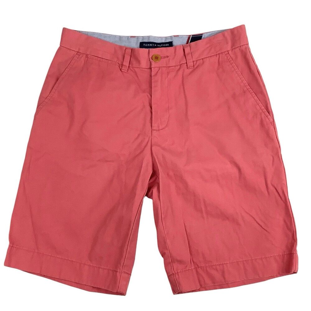 Tommy Hilfiger Chino Bermuda Shorts Men's 30X10  Classic Fit TH Short Pink Cotto